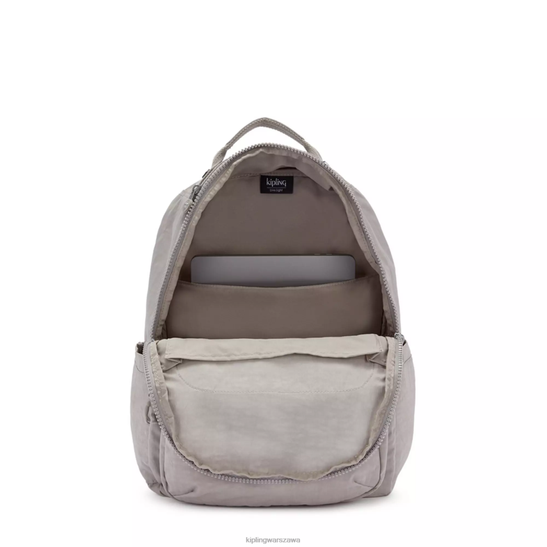 Kipling szary gris dla obu płci Duży plecak na laptopa 15\" firmy Seoul PXR6L471
