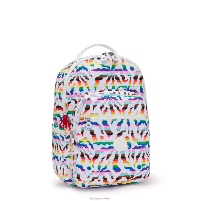 Kipling tęczowa palma dla obu płci Seoul plecak na laptopa 15\" z dużym nadrukiem PXR6L345