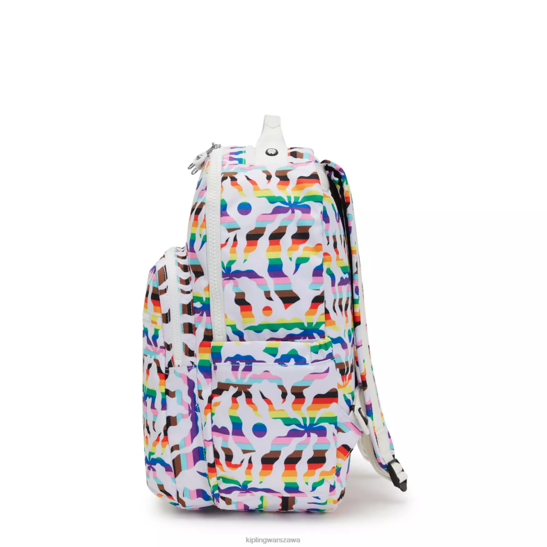 Kipling tęczowa palma dla obu płci Seoul plecak na laptopa 15\" z dużym nadrukiem PXR6L345