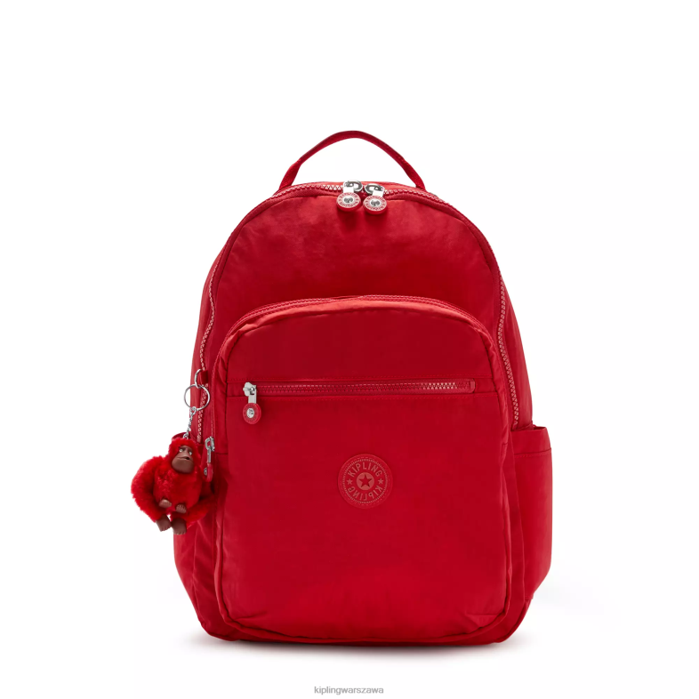 Kipling wiśniowy ton dla obu płci Duży plecak na laptopa 15" firmy Seoul PXR6L474