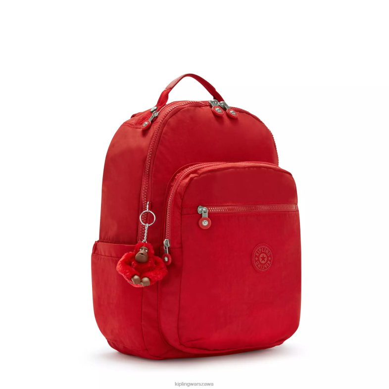 Kipling wiśniowy ton dla obu płci Duży plecak na laptopa 15\" firmy Seoul PXR6L474