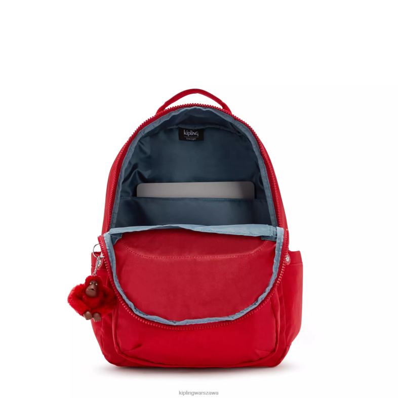 Kipling wiśniowy ton dla obu płci Duży plecak na laptopa 15\" firmy Seoul PXR6L474