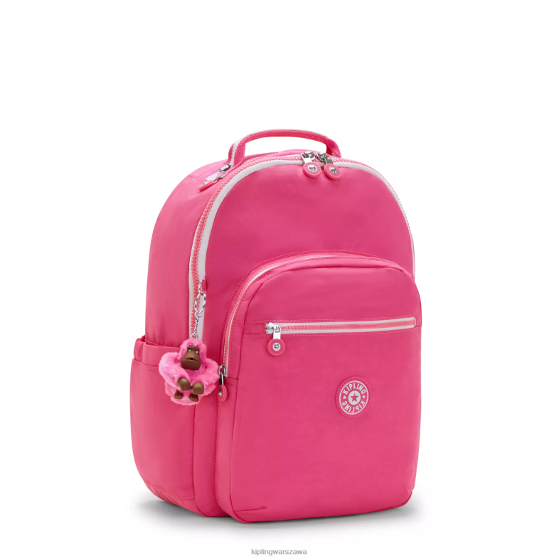 Kipling świeży róż dla obu płci Duży plecak na laptopa 15\" firmy Seoul PXR6L428