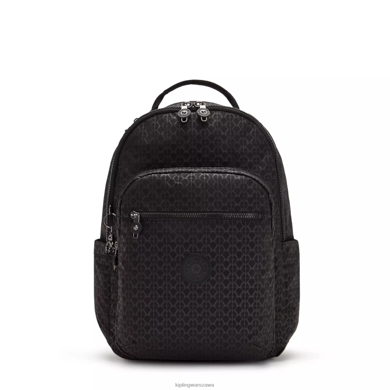Kipling wytłoczony podpis dla obu płci Seoul plecak na laptopa 15" z dużym nadrukiem PXR6L369
