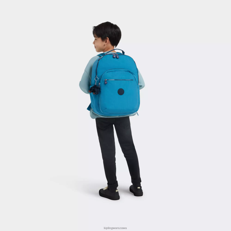 Kipling zielony fajny dla obu płci Duży plecak na laptopa 15\" firmy Seoul PXR6L427