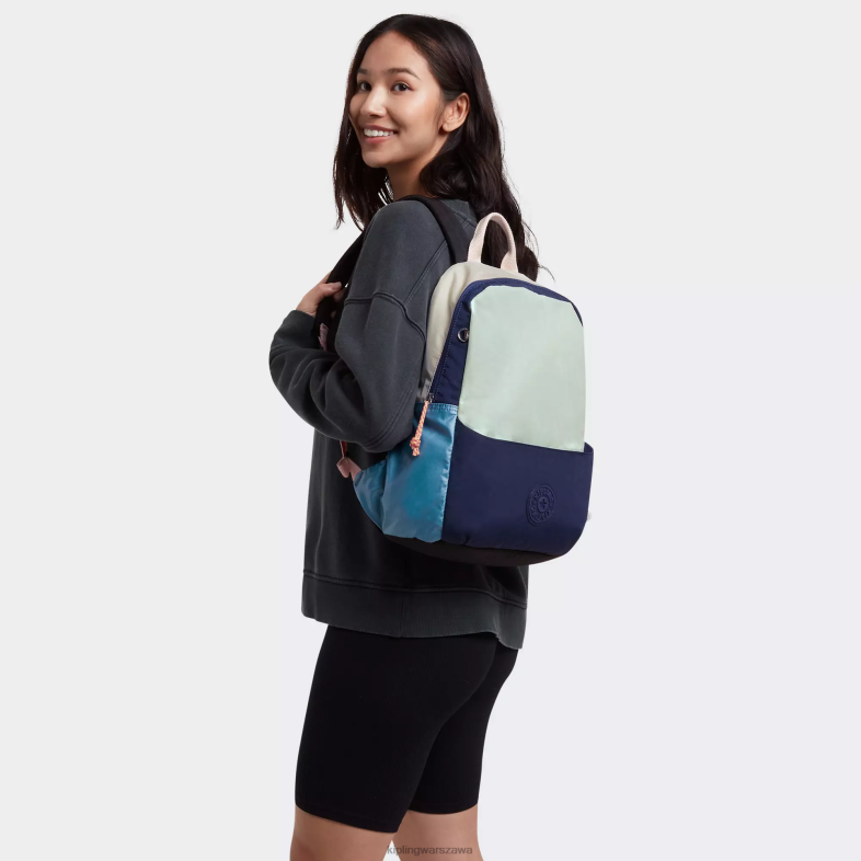 Kipling zielony granatowy dla obu płci plecak na laptopa sonnie 15\". PXR6L426