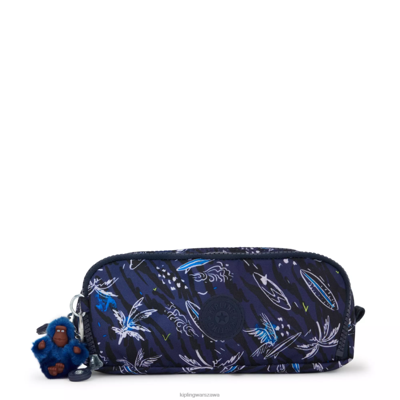 Kipling nadruk morski surfowania dla obu płci piórnik z gitroyprintem PXR6L600
