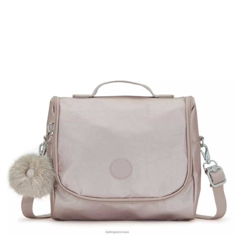 Kipling metaliczna róża dla obu płci nowa metalowa torba na lunch kichirou PXR6L655