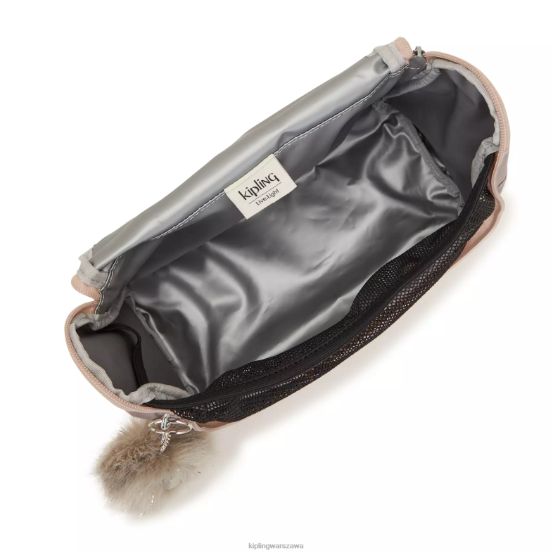 Kipling metaliczna róża dla obu płci nowa metalowa torba na lunch kichirou PXR6L655