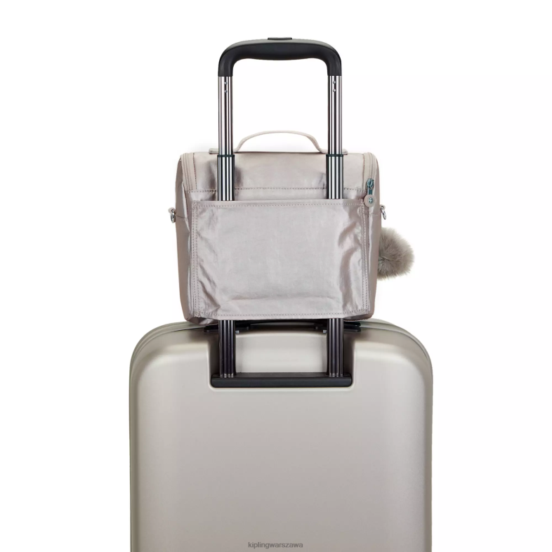 Kipling metaliczna róża dla obu płci nowa metalowa torba na lunch kichirou PXR6L655