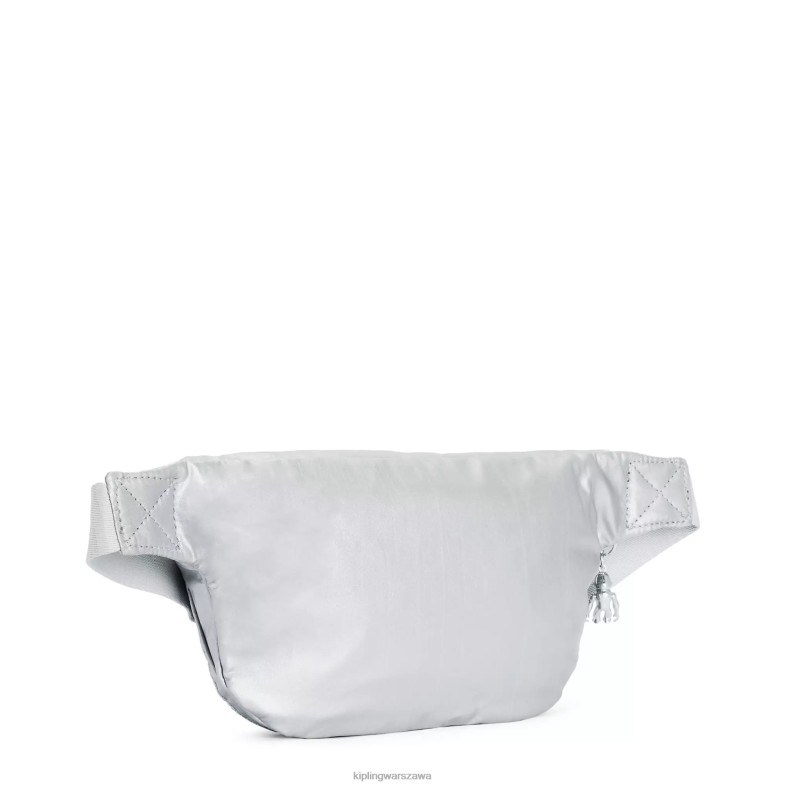 Kipling jasny metaliczny dla obu płci yaseminaextra duża metalowa saszetka biodrowa PXR6L284