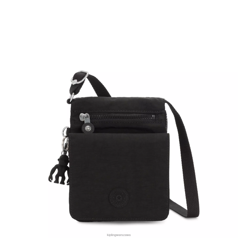 Kipling czarny noir dla obu płci nowa torebka eldorado przez ramięnew eldorado PXR6L105