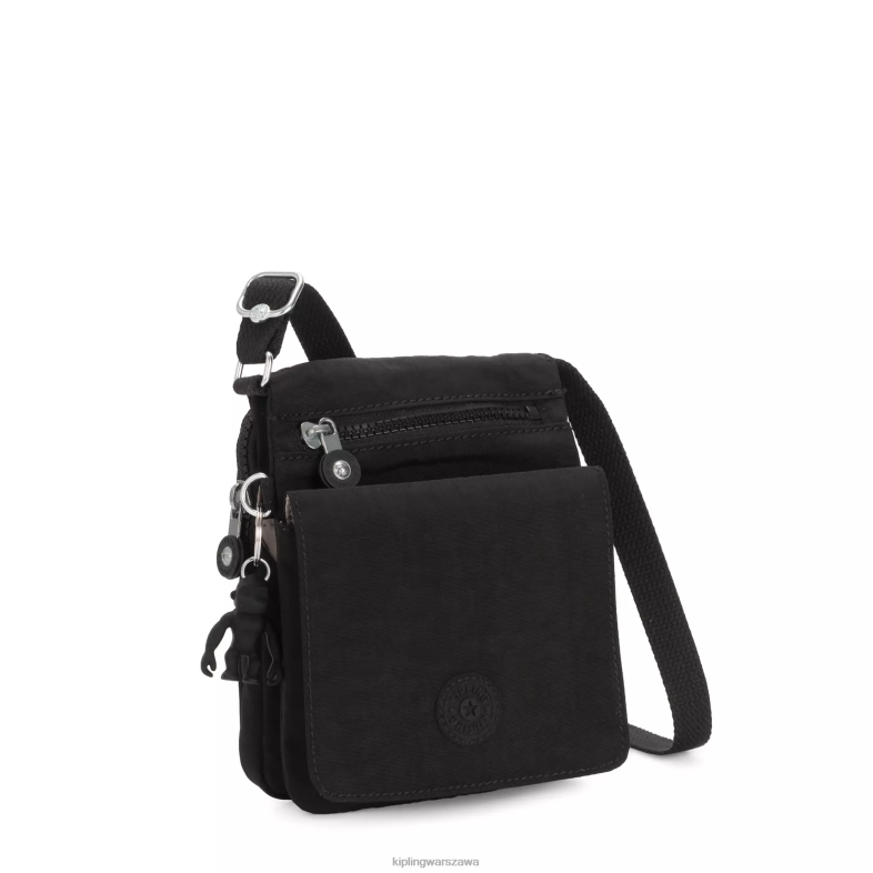 Kipling czarny noir dla obu płci nowa torebka eldorado przez ramięnew eldorado PXR6L105
