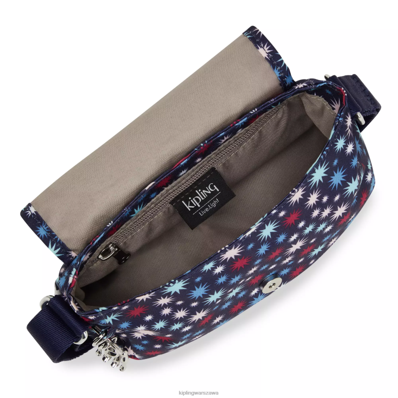 Kipling funkowe gwiazdki dla obu płci mała torebka na ramię z nadrukiem sabian PXR6L11