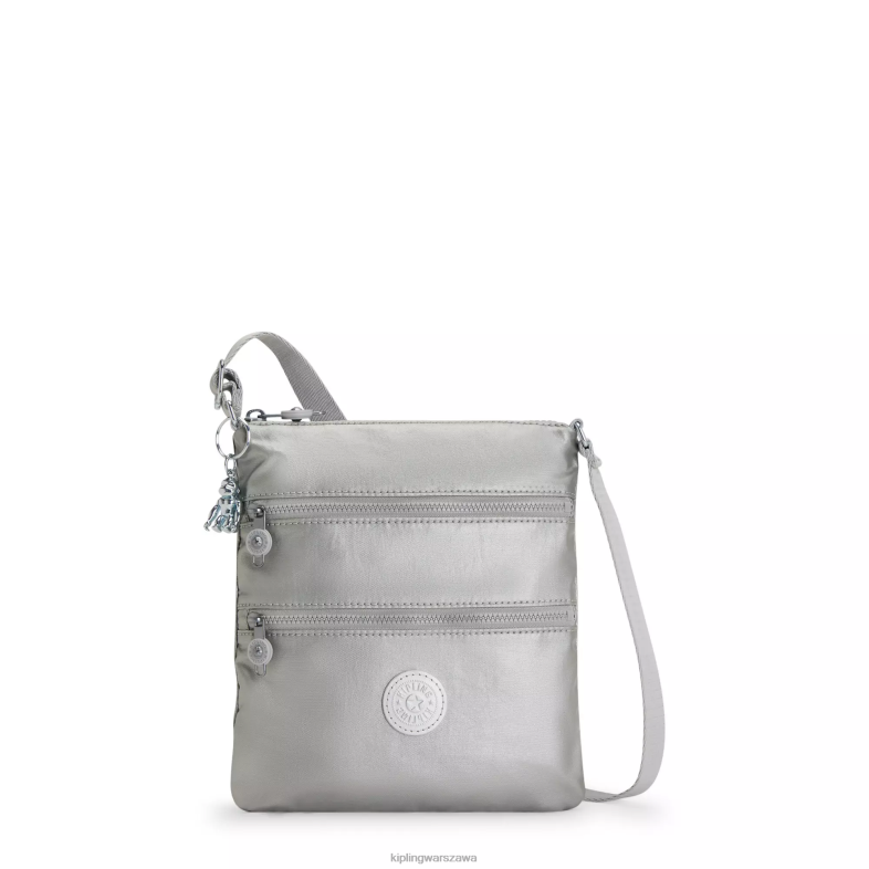Kipling jasny metaliczny dla obu płci Metaliczna mini torebka keiko na ramię PXR6L96