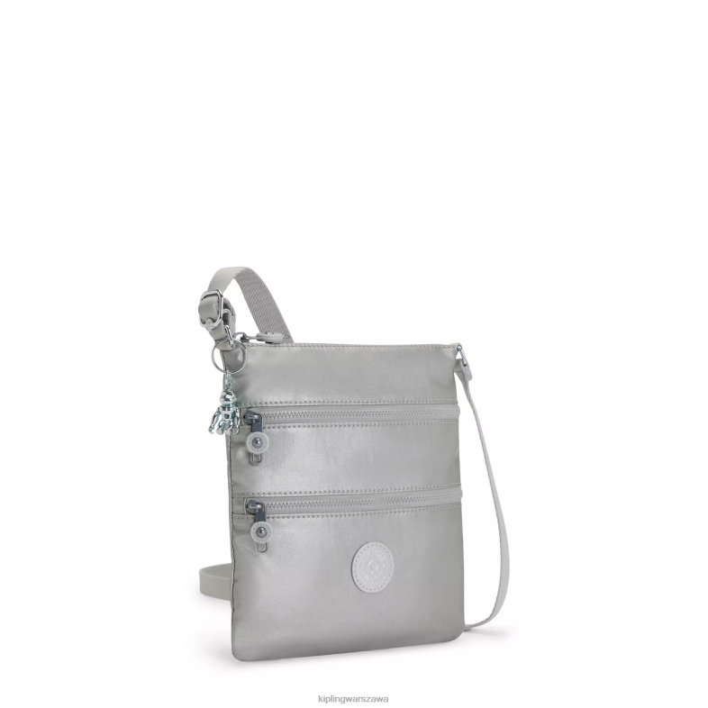 Kipling jasny metaliczny dla obu płci Metaliczna mini torebka keiko na ramię PXR6L96
