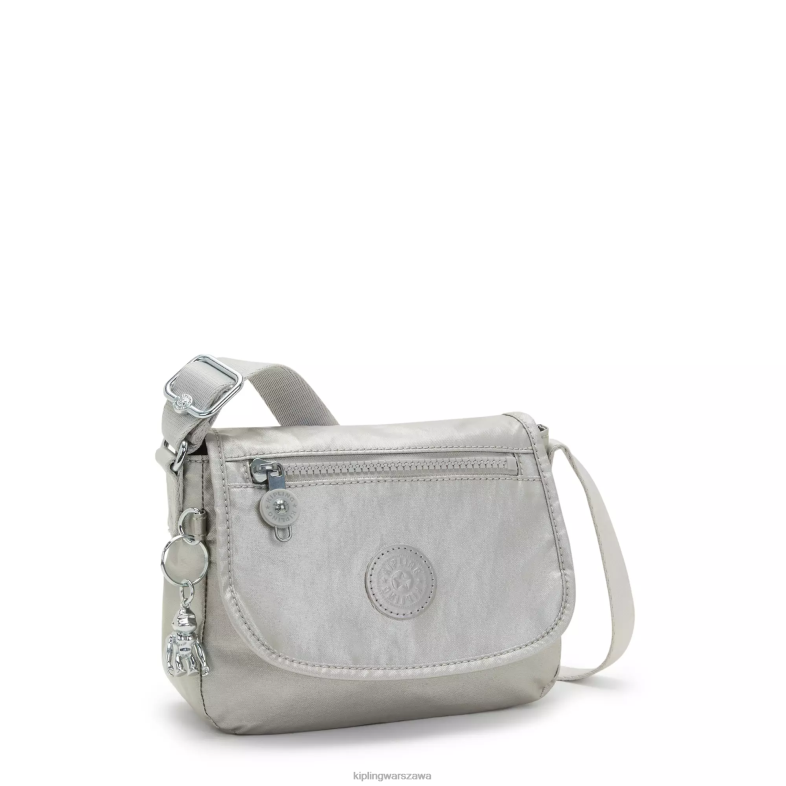 Kipling jasny metaliczny dla obu płci sabianmetallic mini torebka na ramię PXR6L100