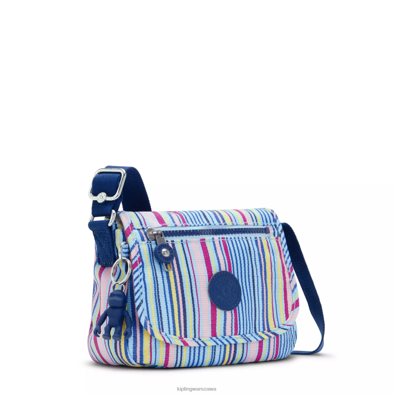 Kipling kurortowe paski dla obu płci mała torebka na ramię z nadrukiem sabian PXR6L10