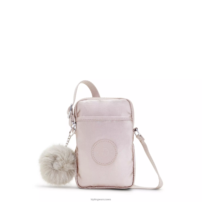 Kipling metaliczna róża dla obu płci Tallymetalowa torba na telefon na ramię PXR6L58