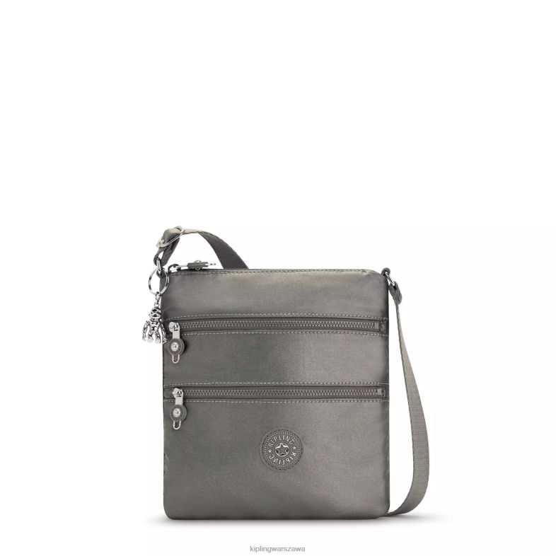 Kipling metaliczny księżycowy szary dla obu płci Metaliczna mini torebka keiko na ramię PXR6L95