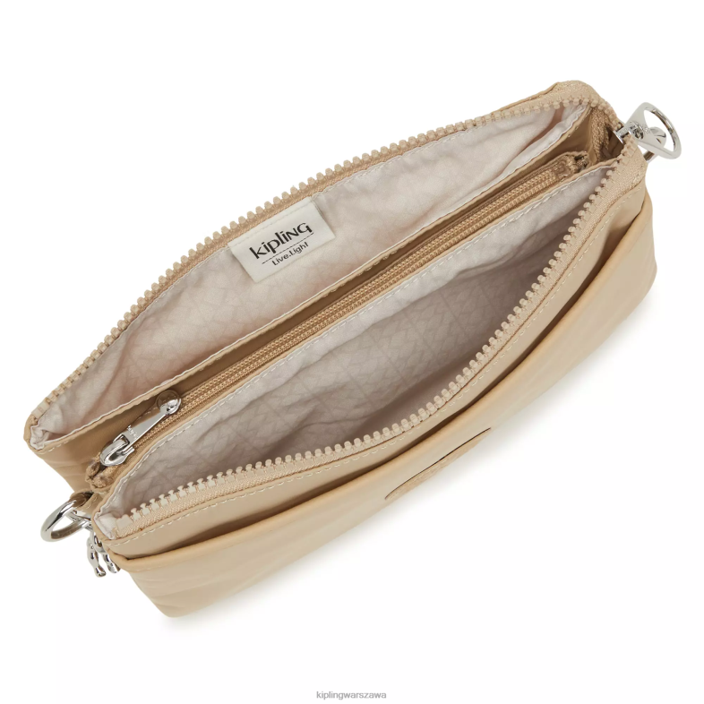 Kipling naturalny beżowy dla obu płci riritorba na ramię PXR6L66