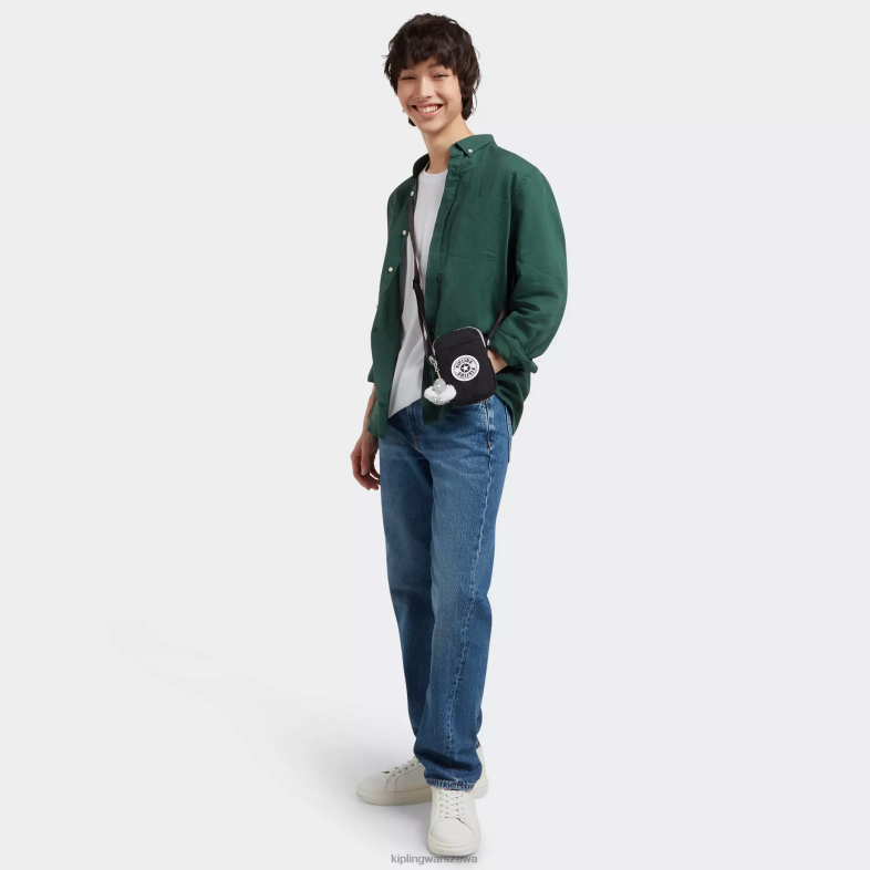 Kipling prawdziwa czarna zabawa dla obu płci Tally crossbody torba na telefon PXR6L25