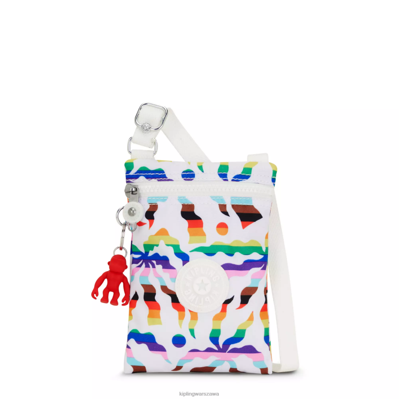 Kipling tęczowa palma dla obu płci mała torebka na ramię z nadrukiem afia lite PXR6L36
