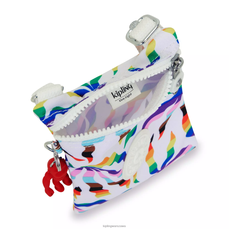 Kipling tęczowa palma dla obu płci mała torebka na ramię z nadrukiem afia lite PXR6L36