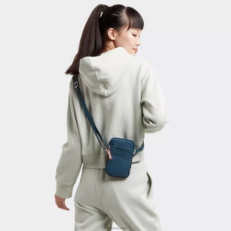 Kipling tkany turkusowy dla obu płci Tally crossbody torba na telefon PXR6L182
