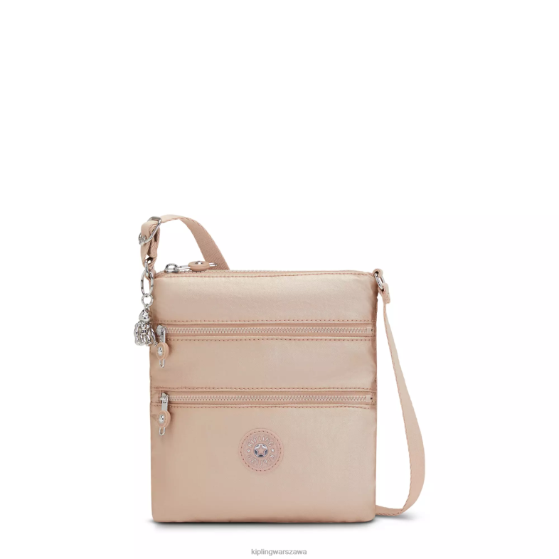 Kipling złoty urok metalik dla obu płci Metaliczna mini torebka keiko na ramię PXR6L97