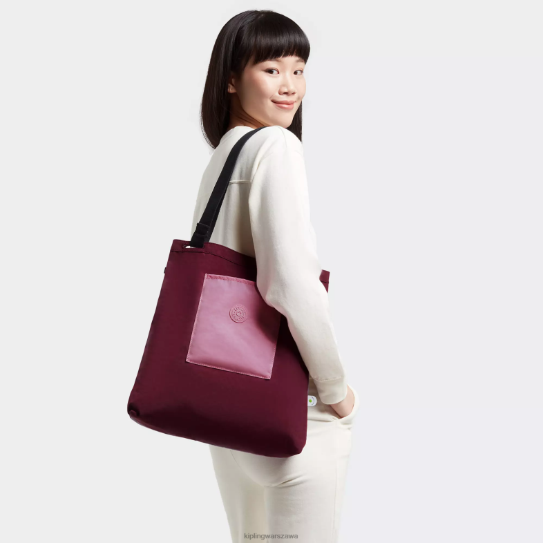 Kipling ciemna fuksja dla obu płci torebka annasto PXR6L273