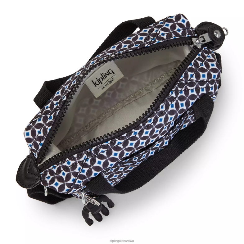 Kipling czarniawa dachówka dla obu płci kompaktowa torba na ramię z nadrukiem artystycznym PXR6L24