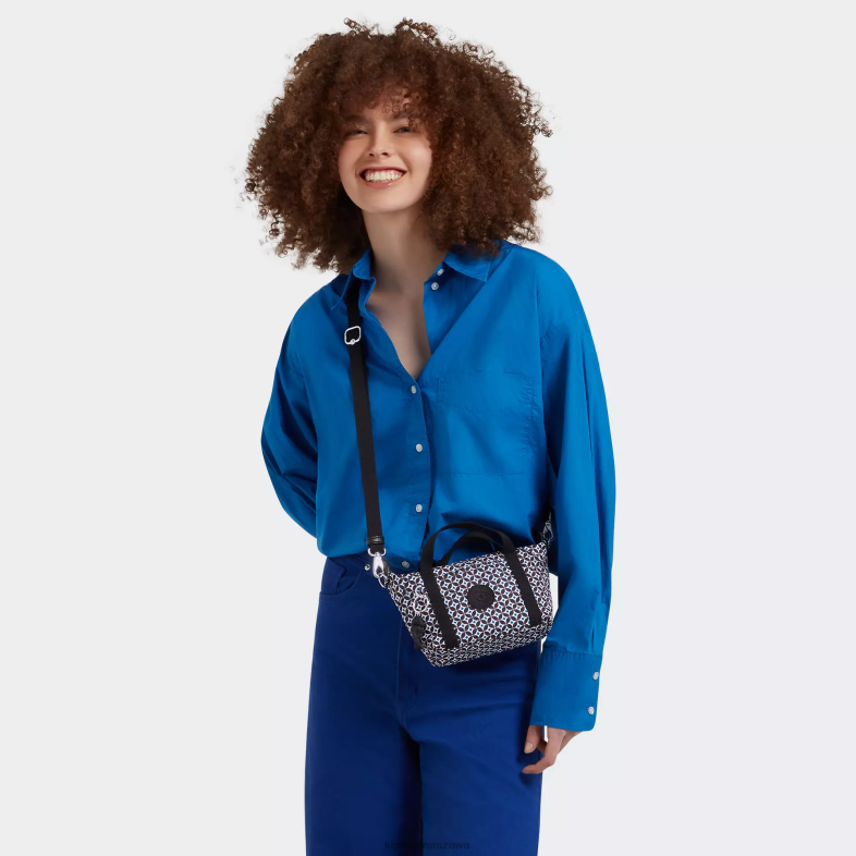 Kipling czarniawa dachówka dla obu płci kompaktowa torba na ramię z nadrukiem artystycznym PXR6L24