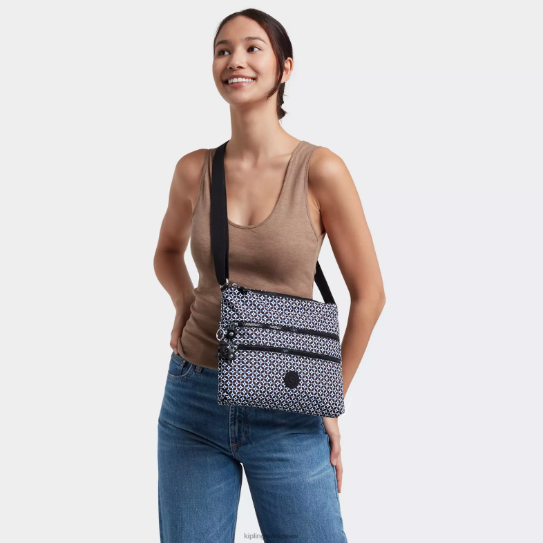 Kipling czarniawa dachówka dla obu płci torba na ramię z nadrukiem Alvar PXR6L145