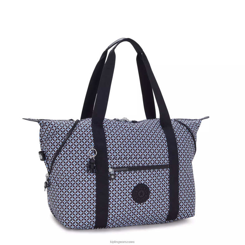 Kipling czarniawa dachówka dla obu płci torba na zakupy ze średnim nadrukiem PXR6L260