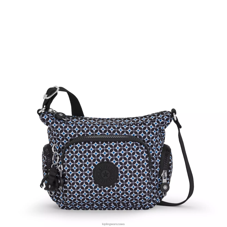 Kipling czarniawa dachówka dla obu płci torebka na ramię gabbie z minidrukiem PXR6L140