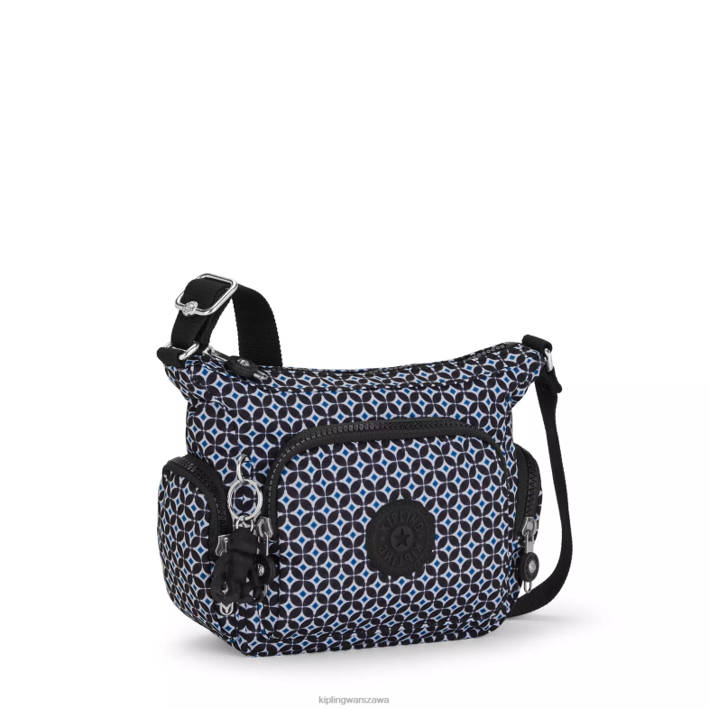 Kipling czarniawa dachówka dla obu płci torebka na ramię gabbie z minidrukiem PXR6L140