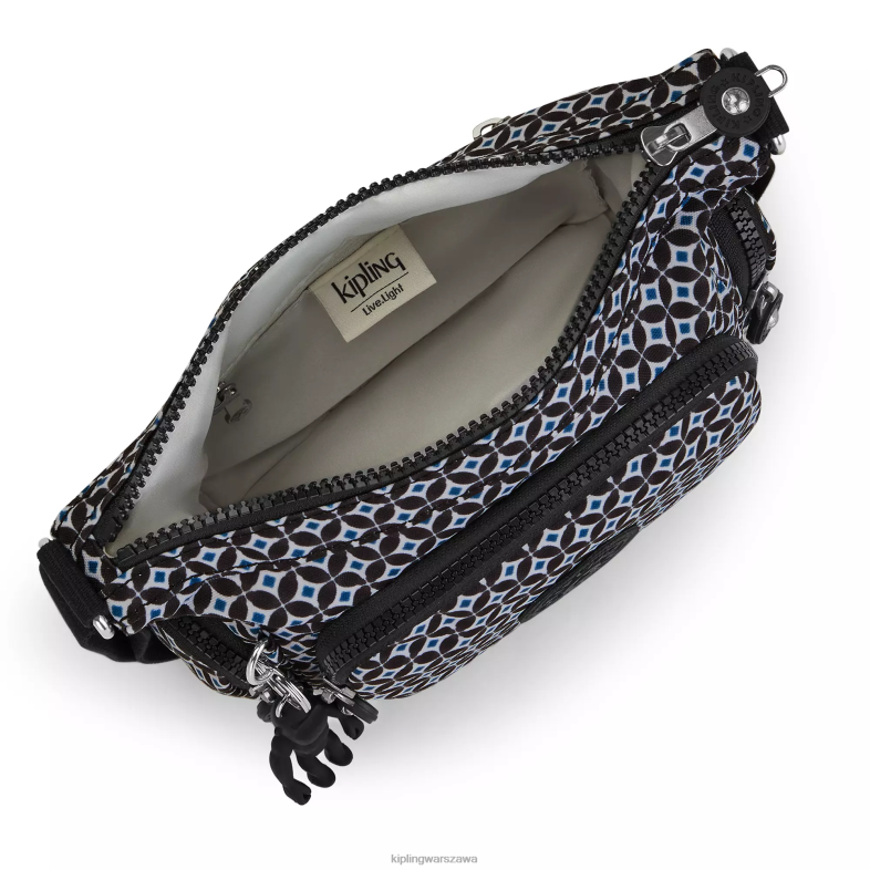 Kipling czarniawa dachówka dla obu płci torebka na ramię gabbie z minidrukiem PXR6L140