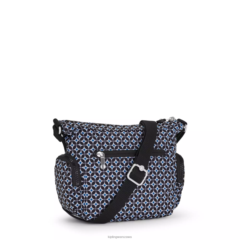 Kipling czarniawa dachówka dla obu płci torebka na ramię gabbie z minidrukiem PXR6L140