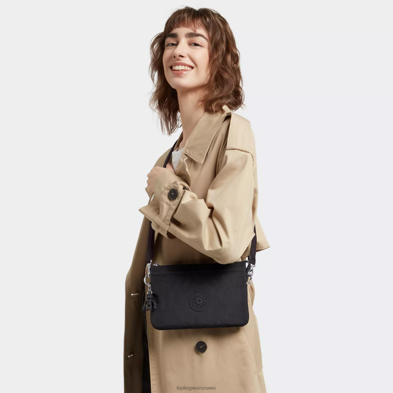 Kipling czarny noir dla obu płci riritorba na ramię PXR6L124