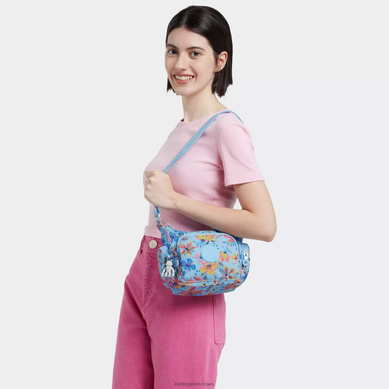 Kipling dzikie kwiaty dla obu płci torebka na ramię gabbie z minidrukiem PXR6L141