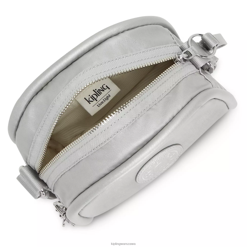 Kipling jasny metaliczny dla obu płci jespermetaliczna torba na ramię PXR6L205