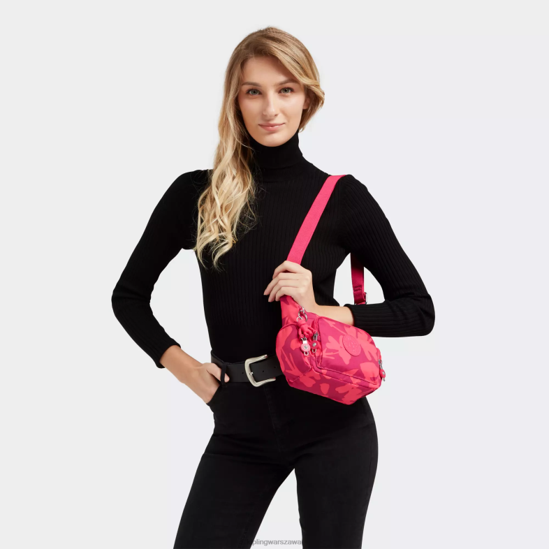 Kipling kwiat koralowca dla obu płci torebka na ramię gabbie z minidrukiem PXR6L138