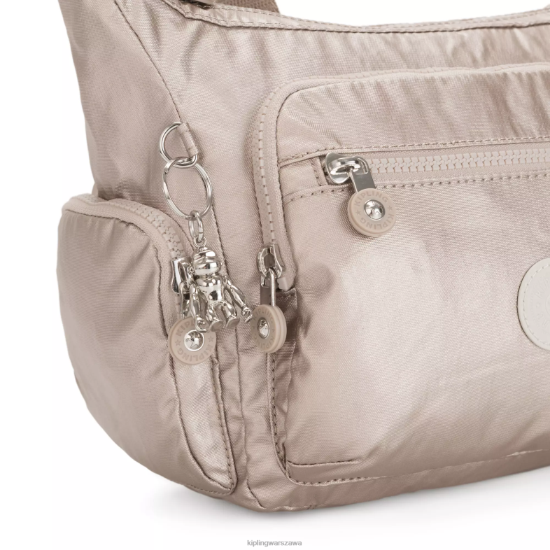 Kipling metaliczny blask dla obu płci gabbie mała metalowa torba na ramię PXR6L186
