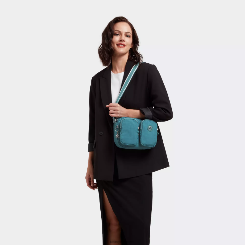 Kipling morska turkusowa dla obu płci torba na ramię Patti PXR6L217