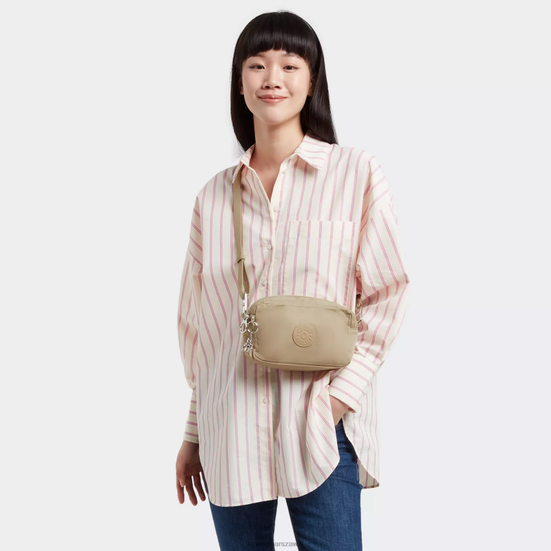 Kipling naturalny beżowy dla obu płci łagodna torba na ramię PXR6L69