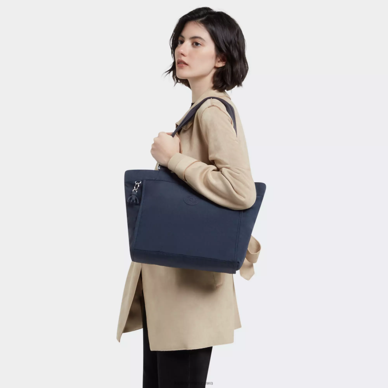 Kipling niebieski niebieski dla obu płci nowa mała torebka typu shopper PXR6L275