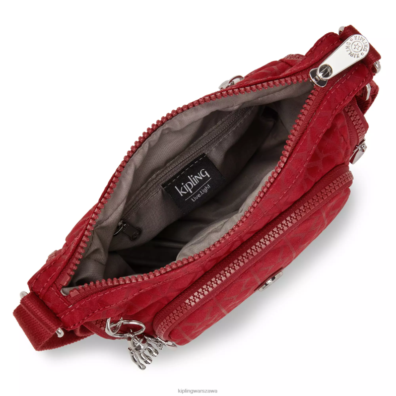 Kipling podpis czerwony dla obu płci mała torba na ramię Gabbie PXR6L73