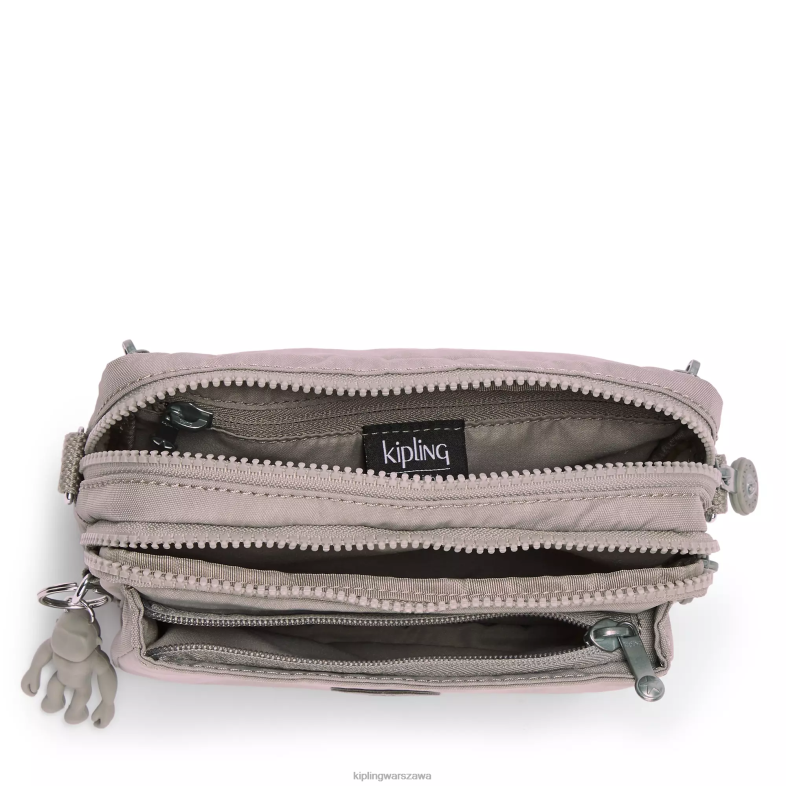Kipling szary gris dla obu płci Wielofunkcyjna torba na ramię abanu PXR6L117