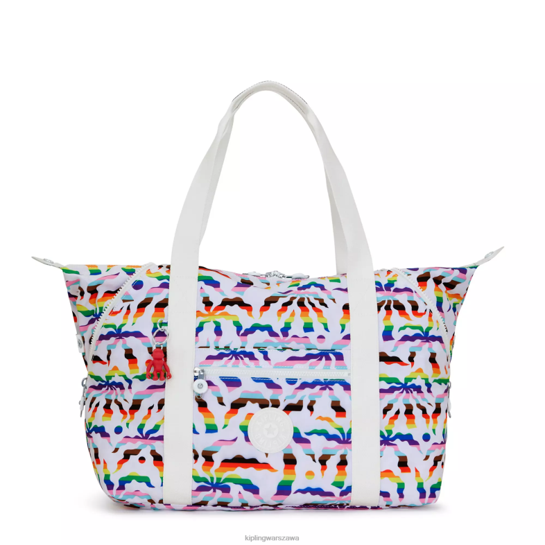 Kipling tęczowa palma dla obu płci torba na zakupy ze średnim nadrukiem PXR6L261